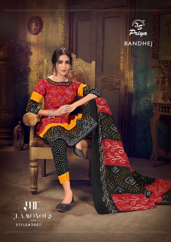 JS Priya Bandhej Vol 3 Cotton Casual Wear Dress Materials